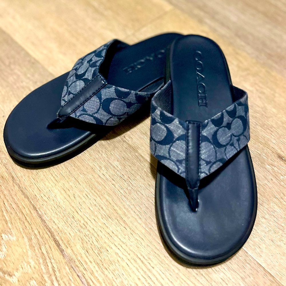 Coach Signature Monogrammed Flip Flop Sandals